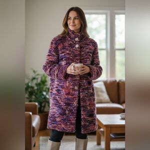 Marc New York Boucle Duster Sweater Teddy Jacket Confetti Long Designer Spring